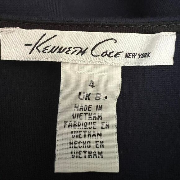 Women's Navy Kenneth Cole New York Zip Up Mock Wrap Dress - Picture 6 of 8